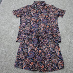 Daupanzees 2pc Shirt Suits NWT Mens Medium Floral Luxury Casual Top‎ & Bottom